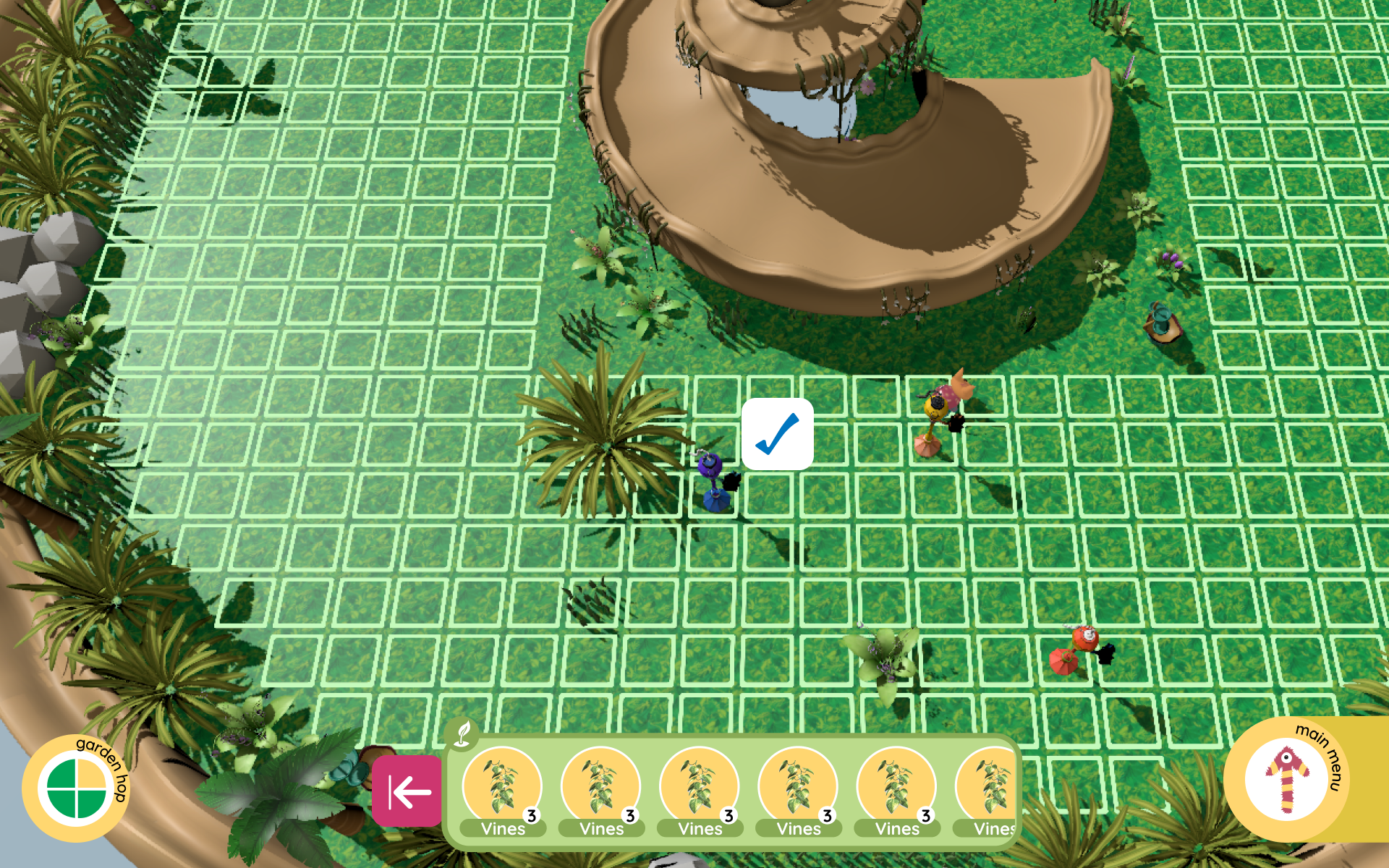 Plants arranged in the AR space