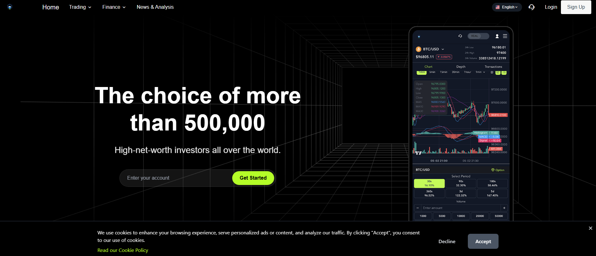 Forensic screenshot of aiinvest.us showing the phishing page layout
