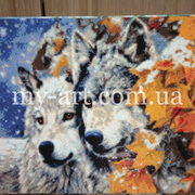Алмазна мозаїка My Art 40 х 50 см на підрамнику Вовк і вовчиця (+ голограмні стрази) (арт. TNG700)
