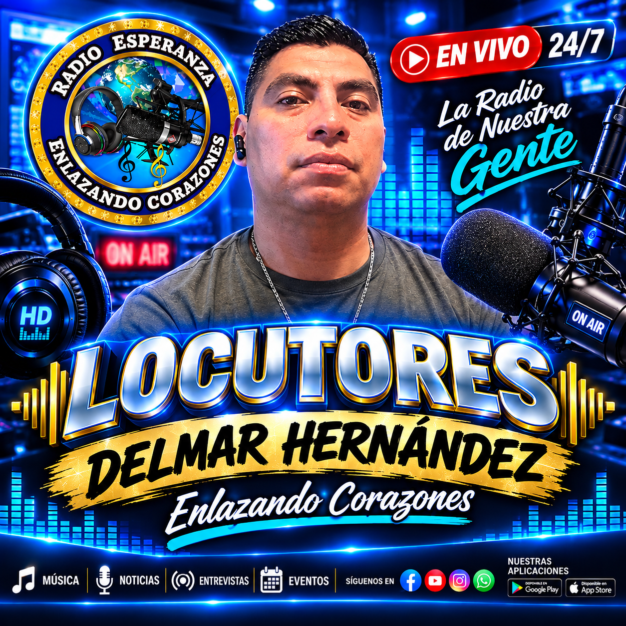 Fotografía de locutor de Radio Esperanza DH