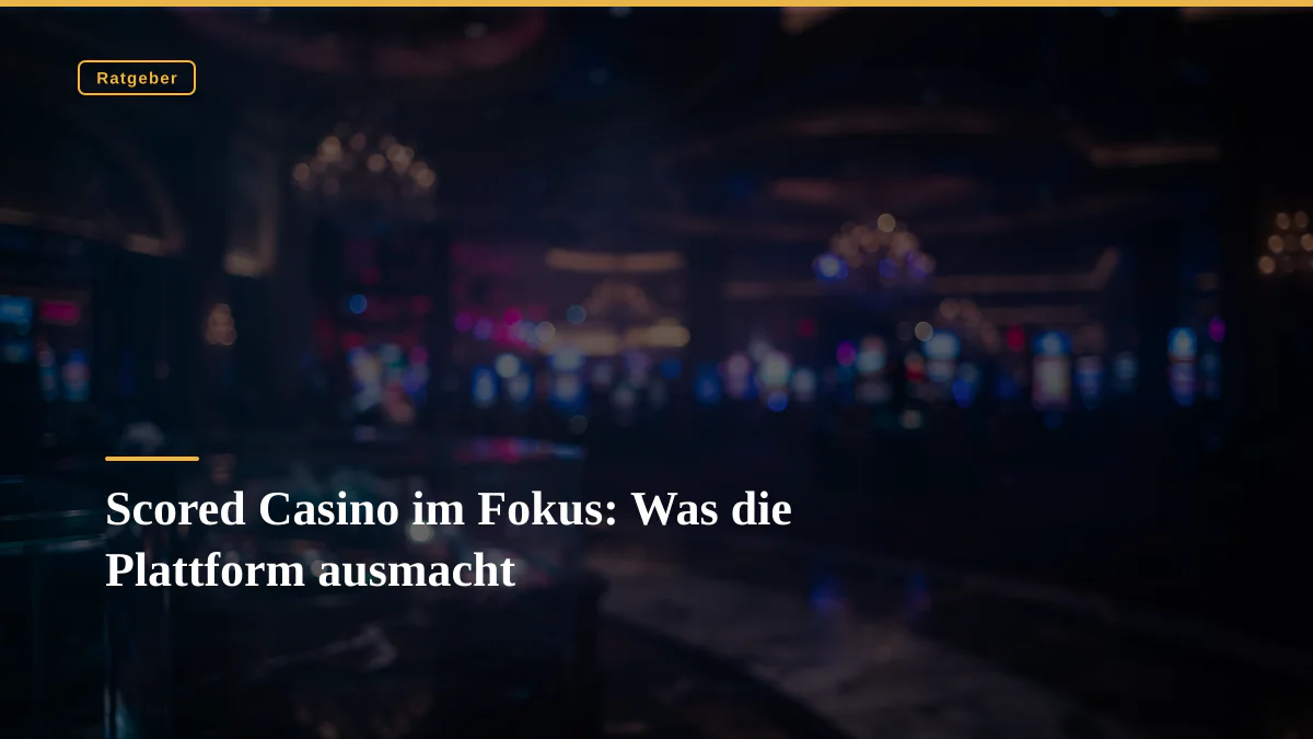 Scored Casino im Fokus: Was die Plattform ausmacht