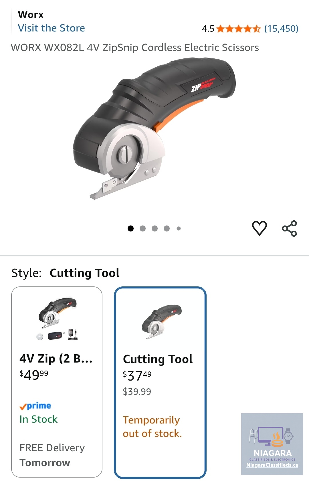 Worx WX082L ZipSnip 4V Cordless Electric Scissors – Image 4