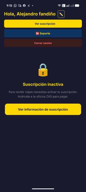 Confirmar viaje ZAS