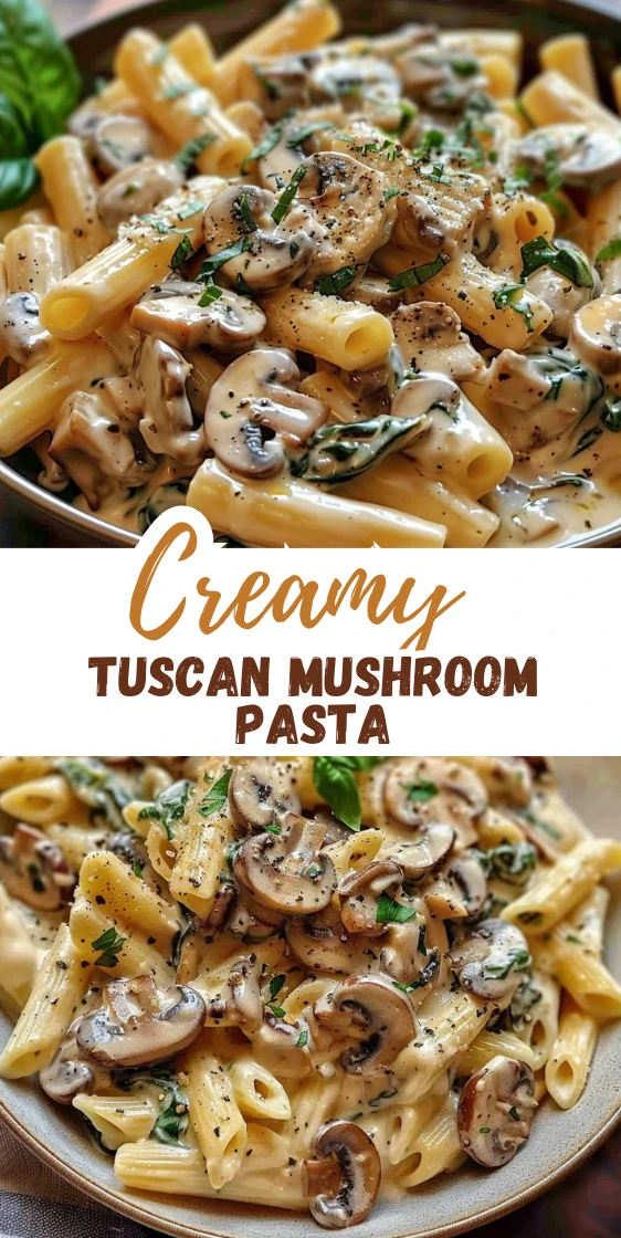Creamy Tuscan Mushroom Pasta Skillet – Easy One-Pan Dinner