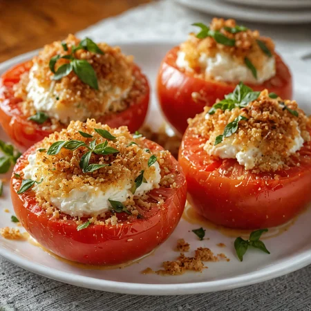 Stuffed Tomatoes with Baked Feta Cheese
