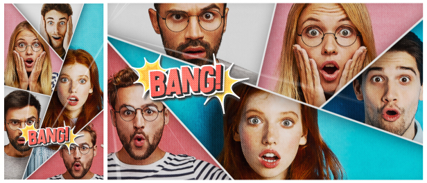 Comic Multi Split Screen Reactions - 3