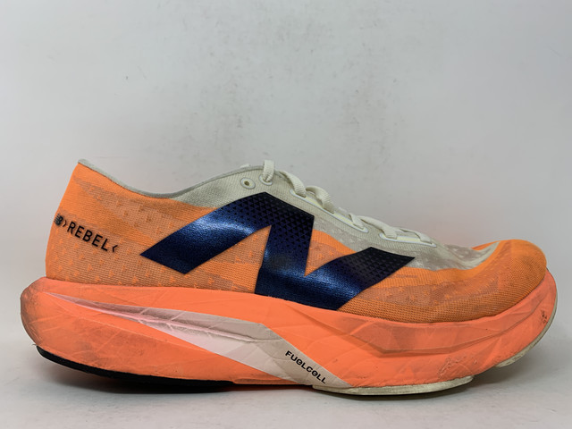 Men's New Balance FuelCell Rebel v4, Hot Mango/Angora/Black, 11 D Medium US detailed image 2