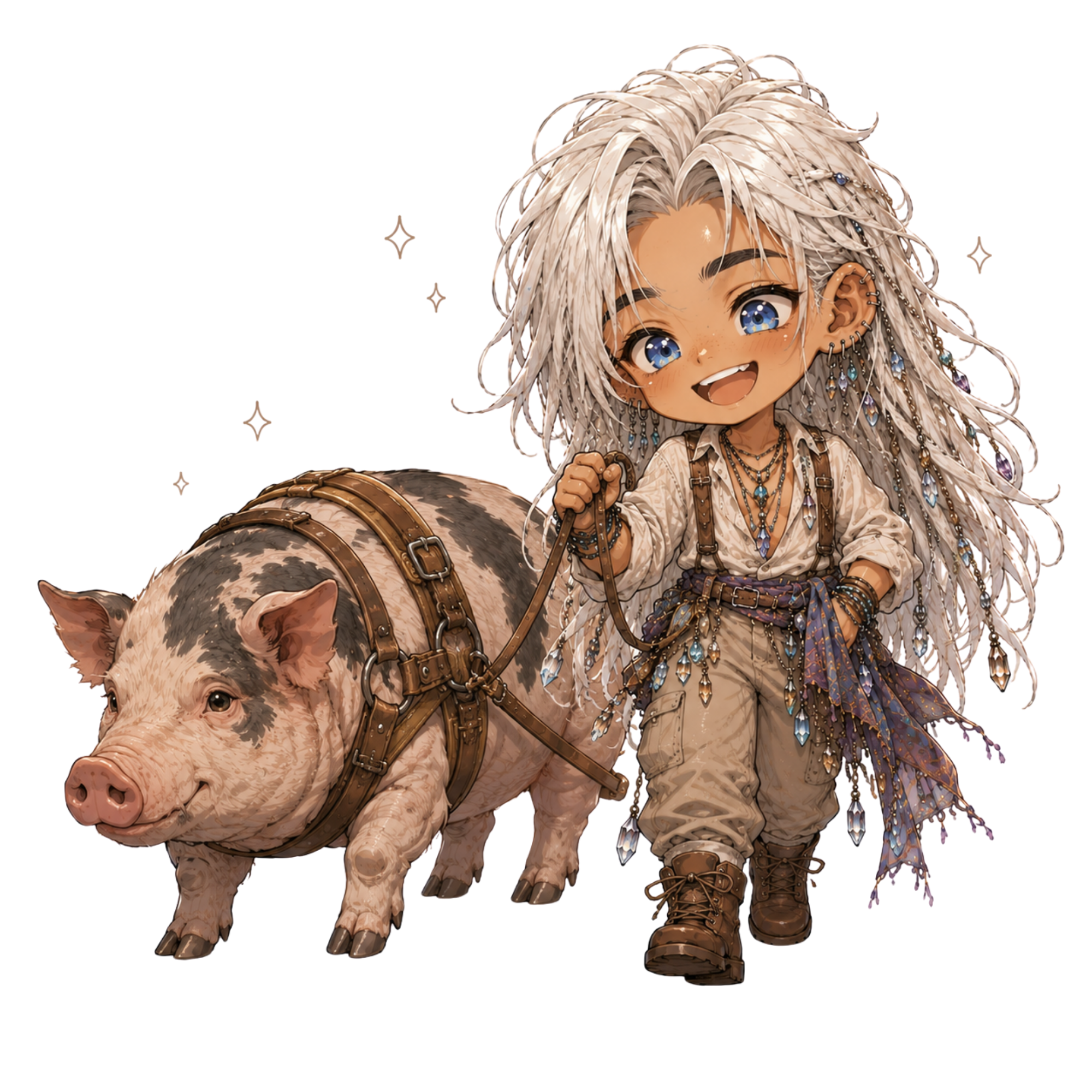 Landon and Con Pig chibi.