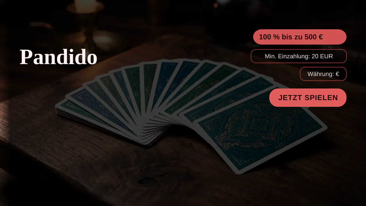 Pandido Casino — Willkommensbonus 100 % bis zu 500 € + 200 FS, Zahlungen: Visa, Mastercard, Skrill, Neteller, Paysafecard