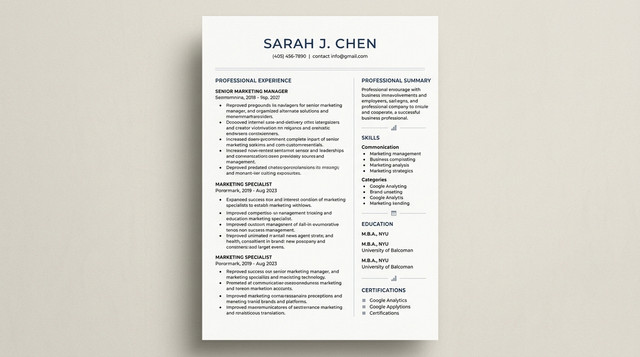 نموذج CV منسق — مثال على كتابة CV احترافي بتصميم عصري واضح وسهل القراءة
