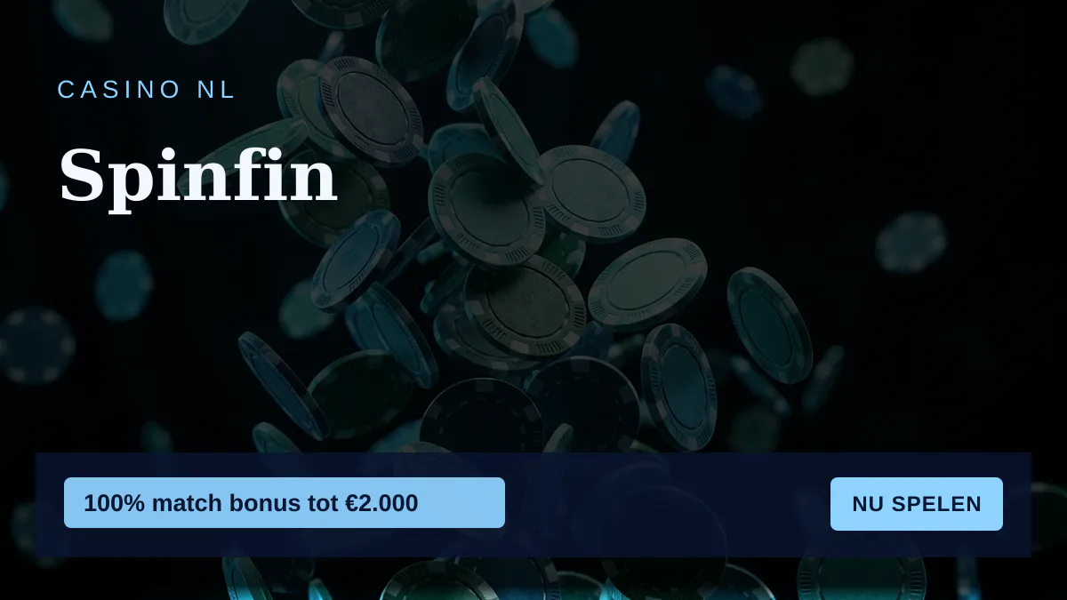 Spinfin casino — welkomstbonus 100% match bonus tot €2.000 + 150 FS, betalingen: Visa, Mastercard, Skrill, Neteller, Paysafecard