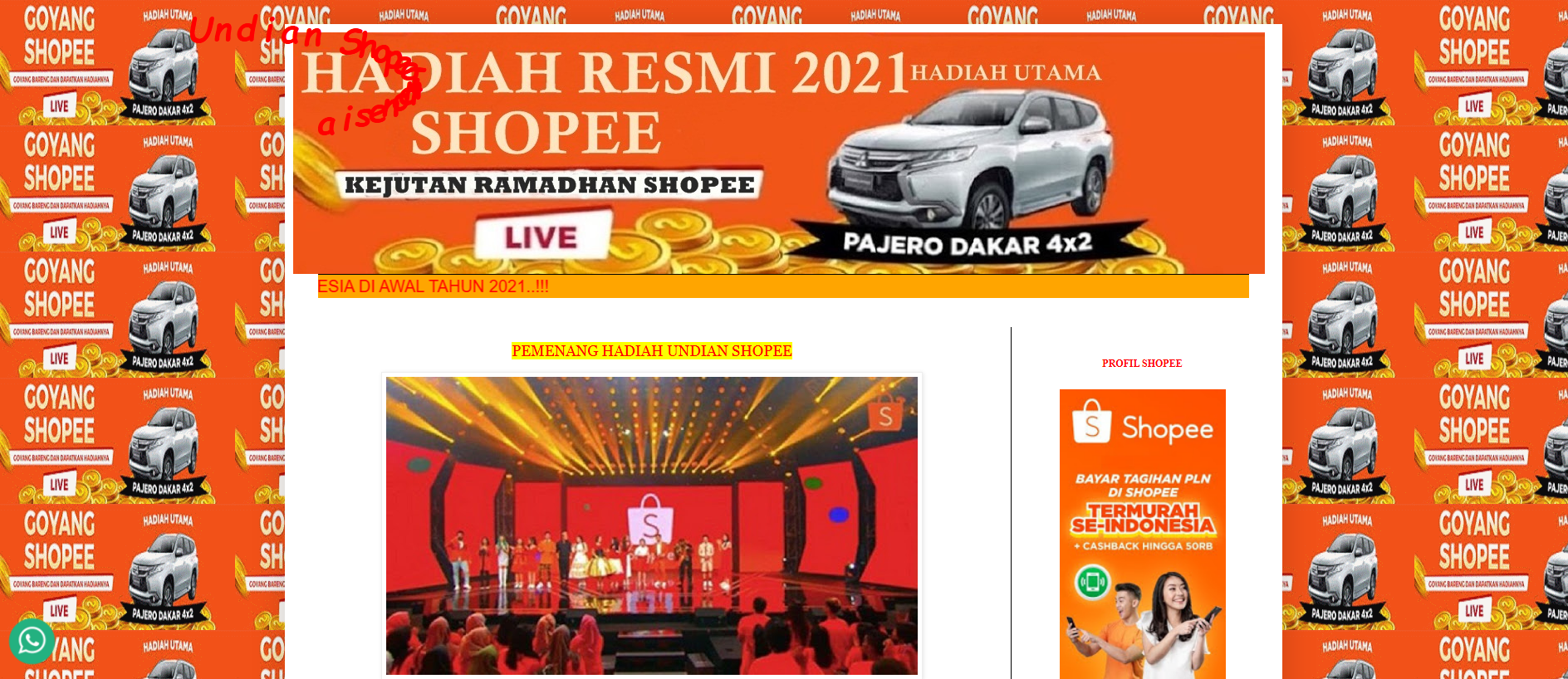 Forensic screenshot of program-resmi44.blogspot.com showing the phishing page layout