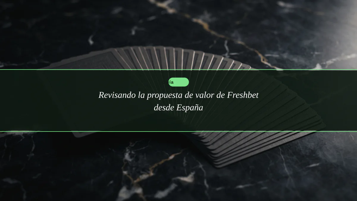 Revisando la propuesta de valor de Freshbet desde España