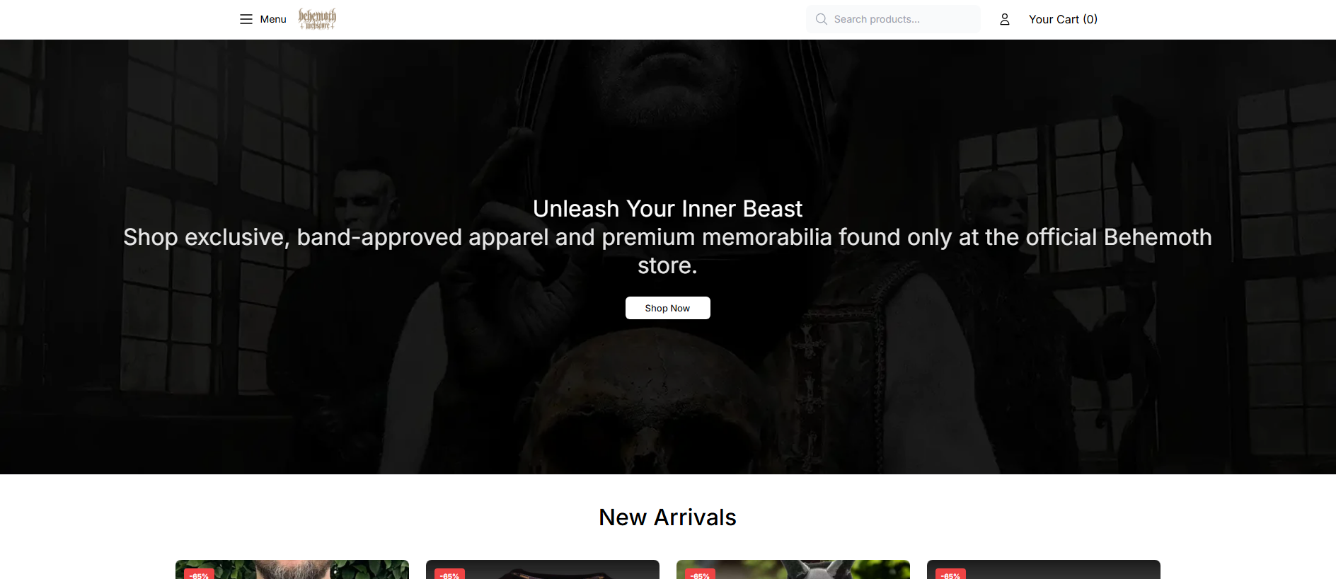 Stored capture of behemothfashion.shop