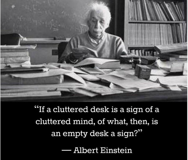 Cluttered desk
