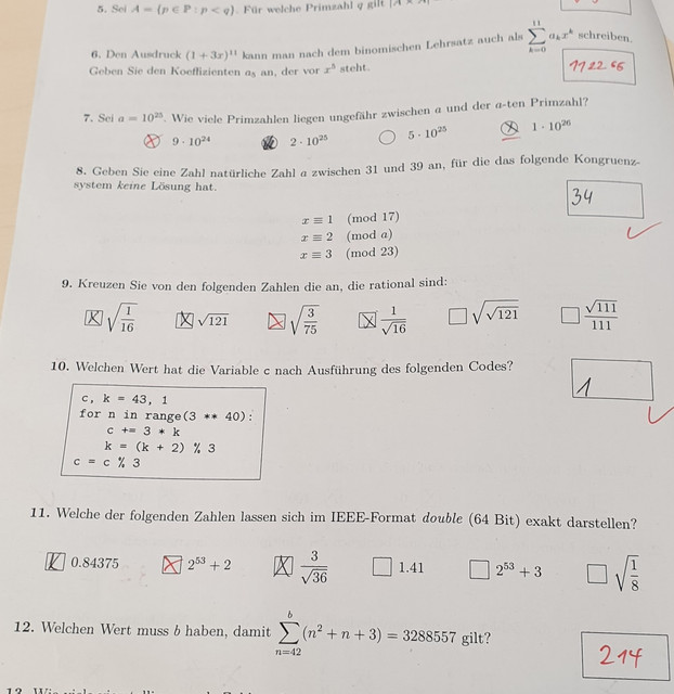 Mathe-Klausur