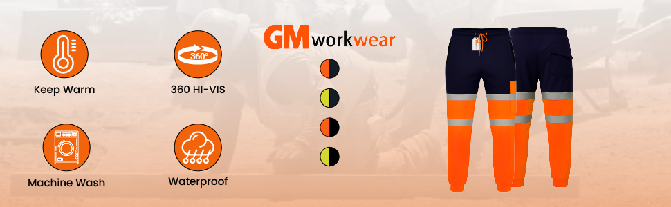 STJB Hi Vis Pro Joggers Features and Benefits Summary Waterproof Knees Reflective