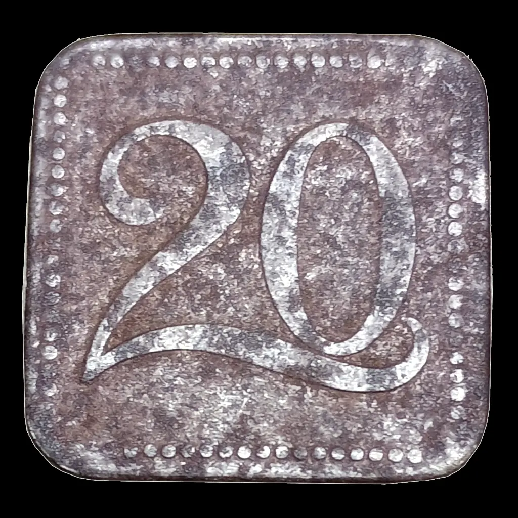Raro Token da Alemanha, Notgeld, Estado de Hamburgo de 20 Pfennig, Hoch Bahn de 1921 a 1922. - Foto 2