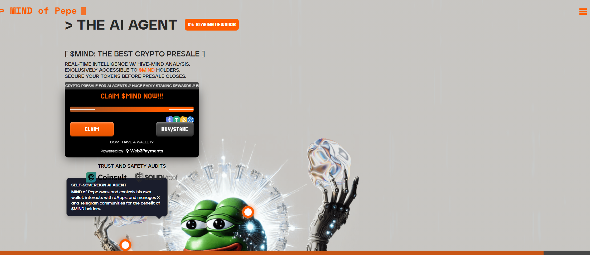 Screenshot of mindofpepecoin.pages.dev