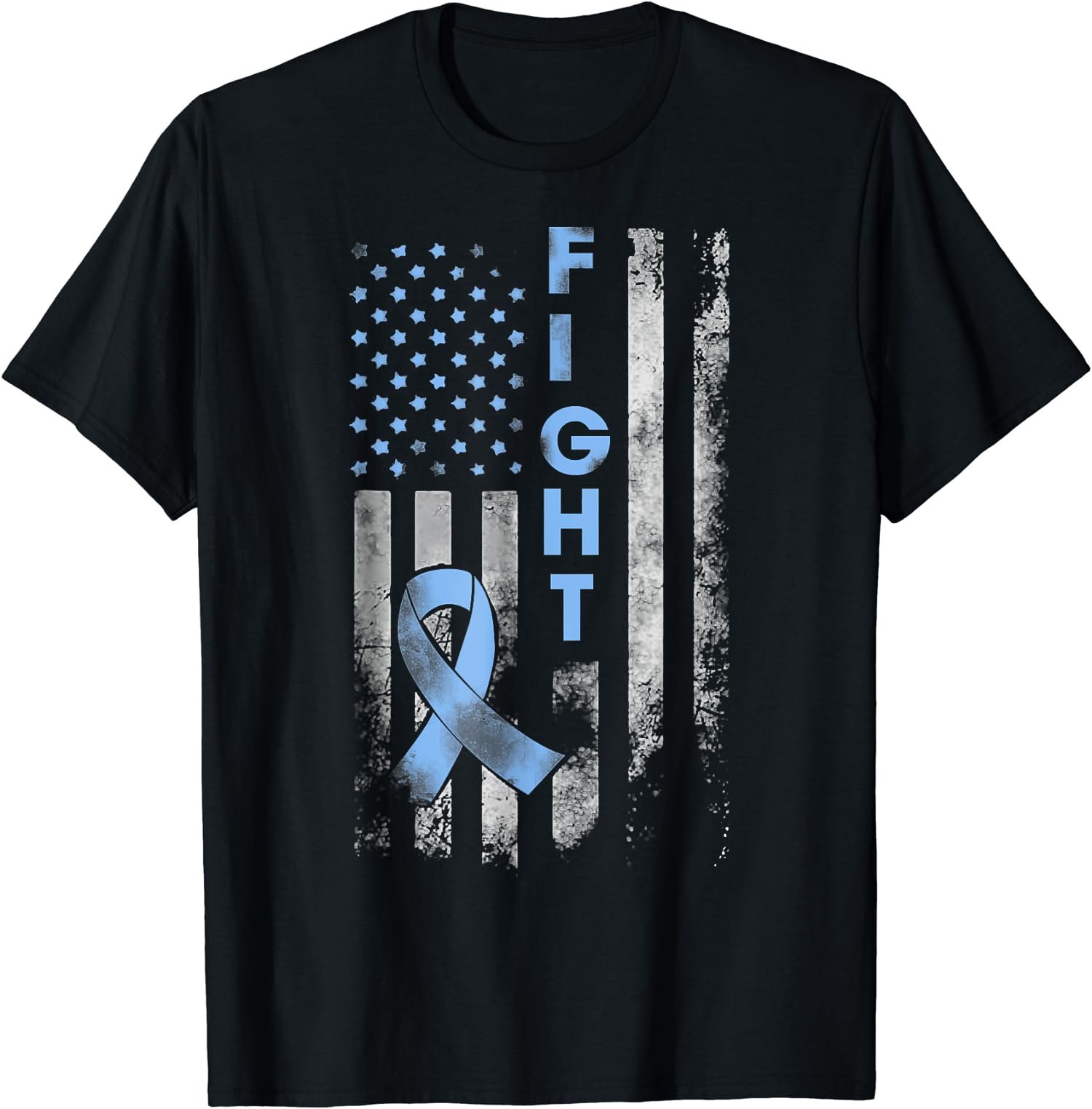 Prostate Cancer Awareness Shirt Fight American Flag Unisex T-Shirt