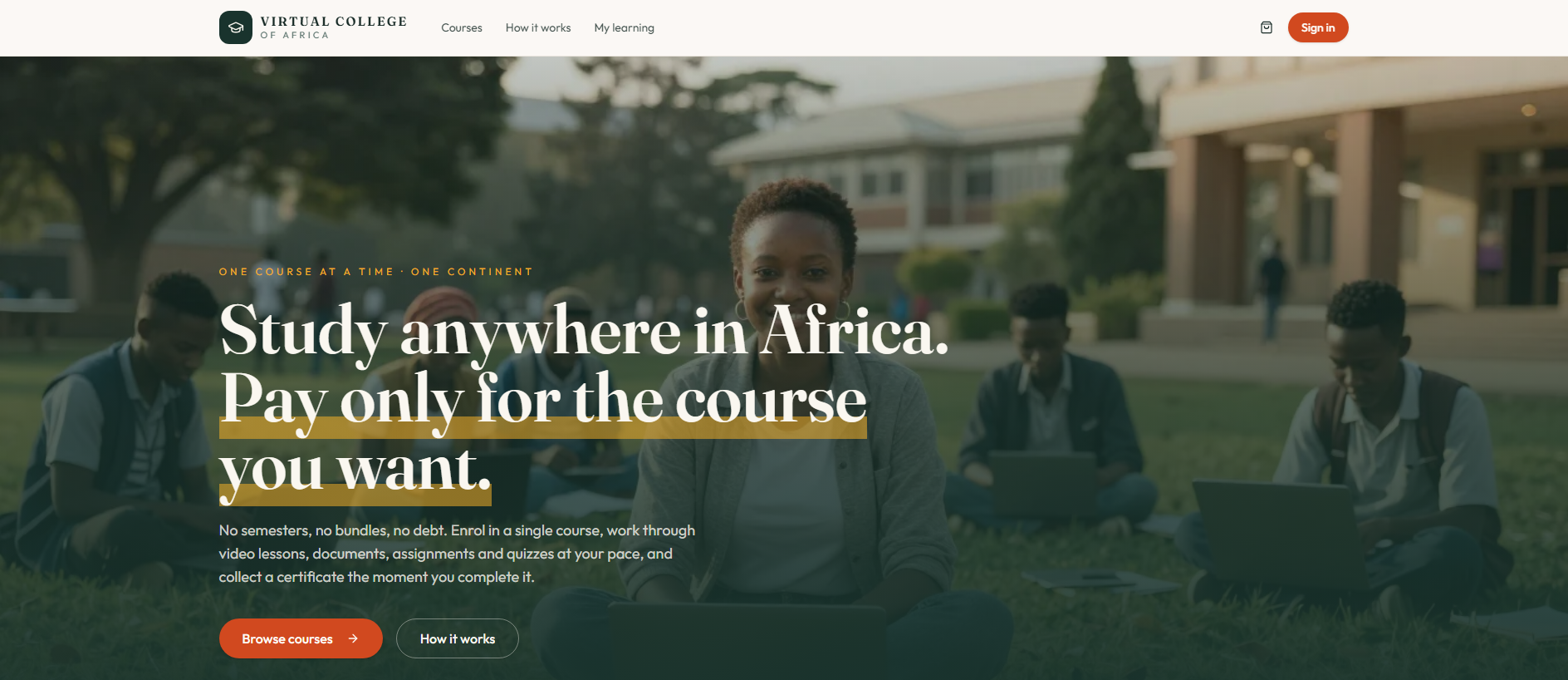 Stored capture of virtualcollege.africa