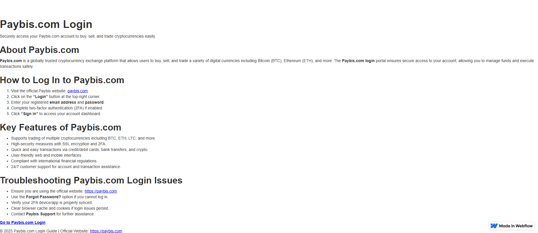 Stored capture of paybiis-com-login.webflow.io