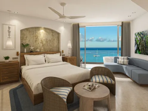 OJS – Mammee Bay Oceanview Oversized Club Level Jr. Suite w/ Balcony Tranquility Soaking Tub