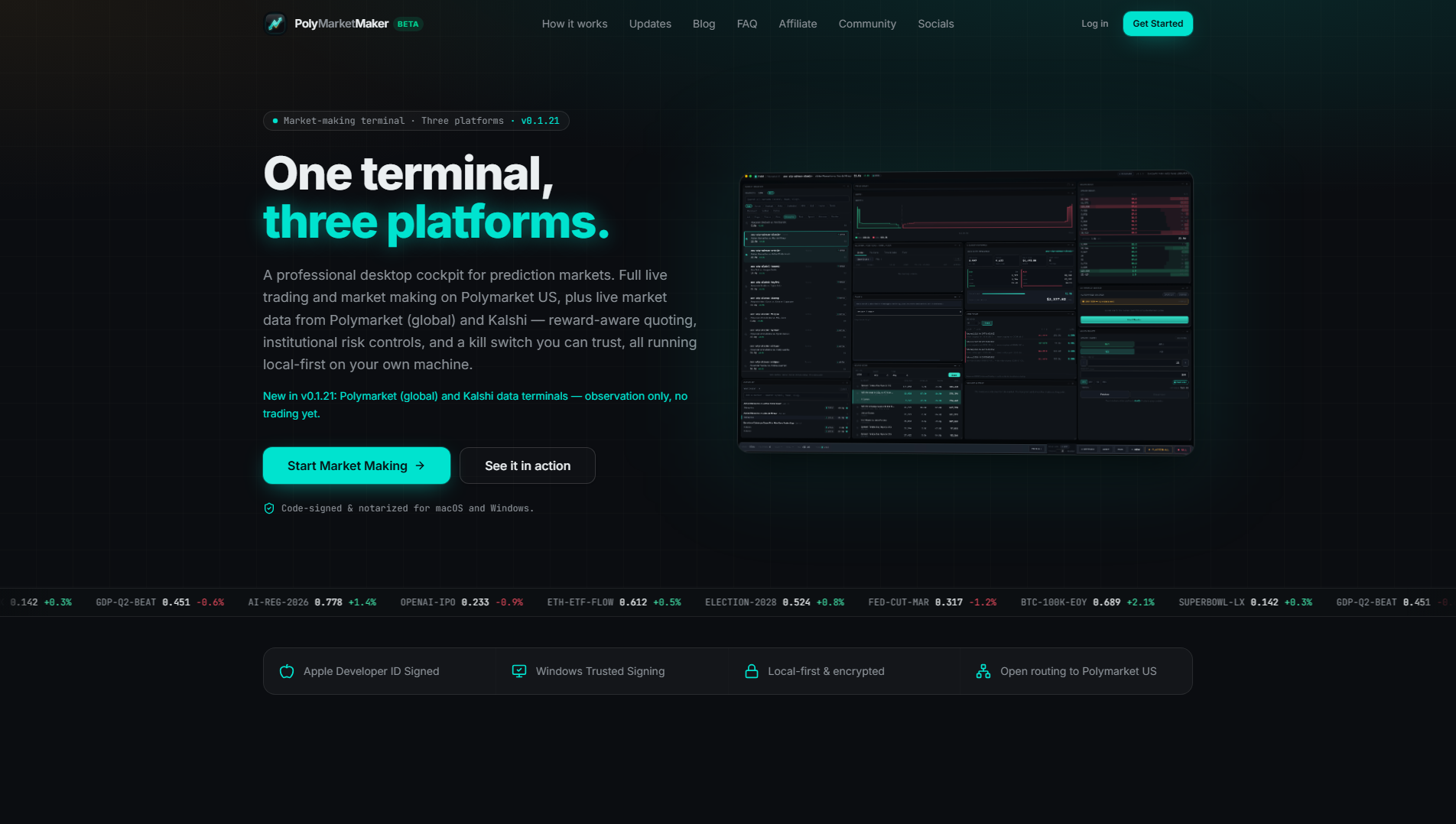 Screenshot of polymarketmaker.io