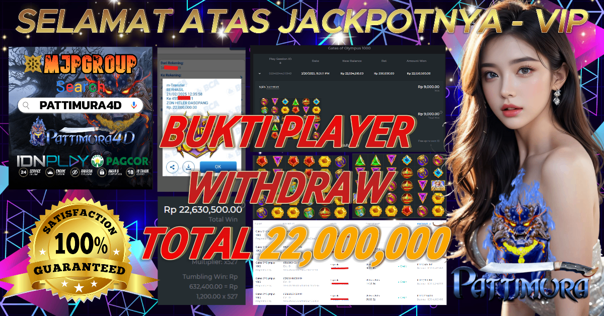 PATTIMURA4D JACKPOT GATE OF OLYMPUS Rp.22.000.000.,- LUNAS