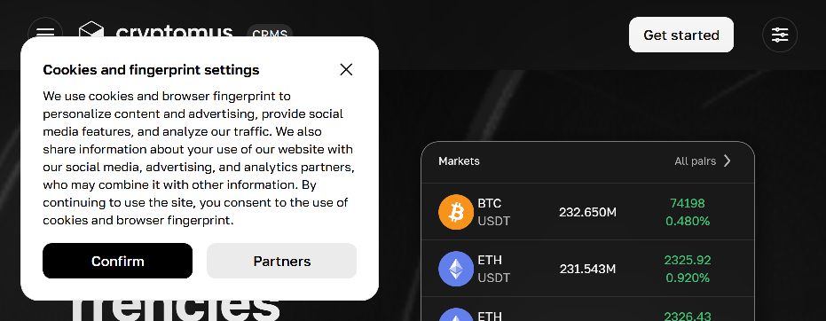 Screenshot of cryptomuss-pay.com