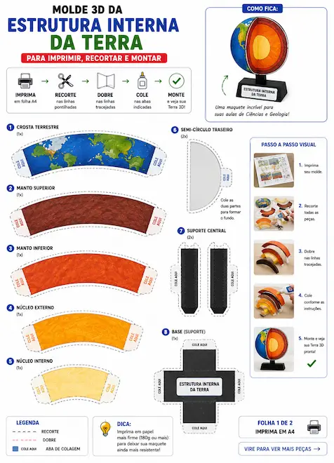 Molde Estrutura da Terra 3D