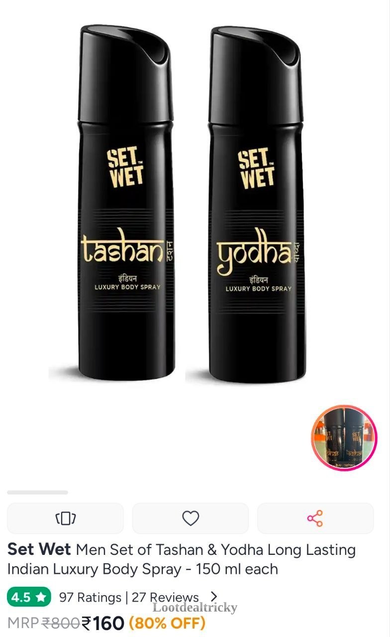 Set Wet Men – Great Loot Offer @ 80% OFF Set Wet Men – Great Loot Offer @ 80% OFF