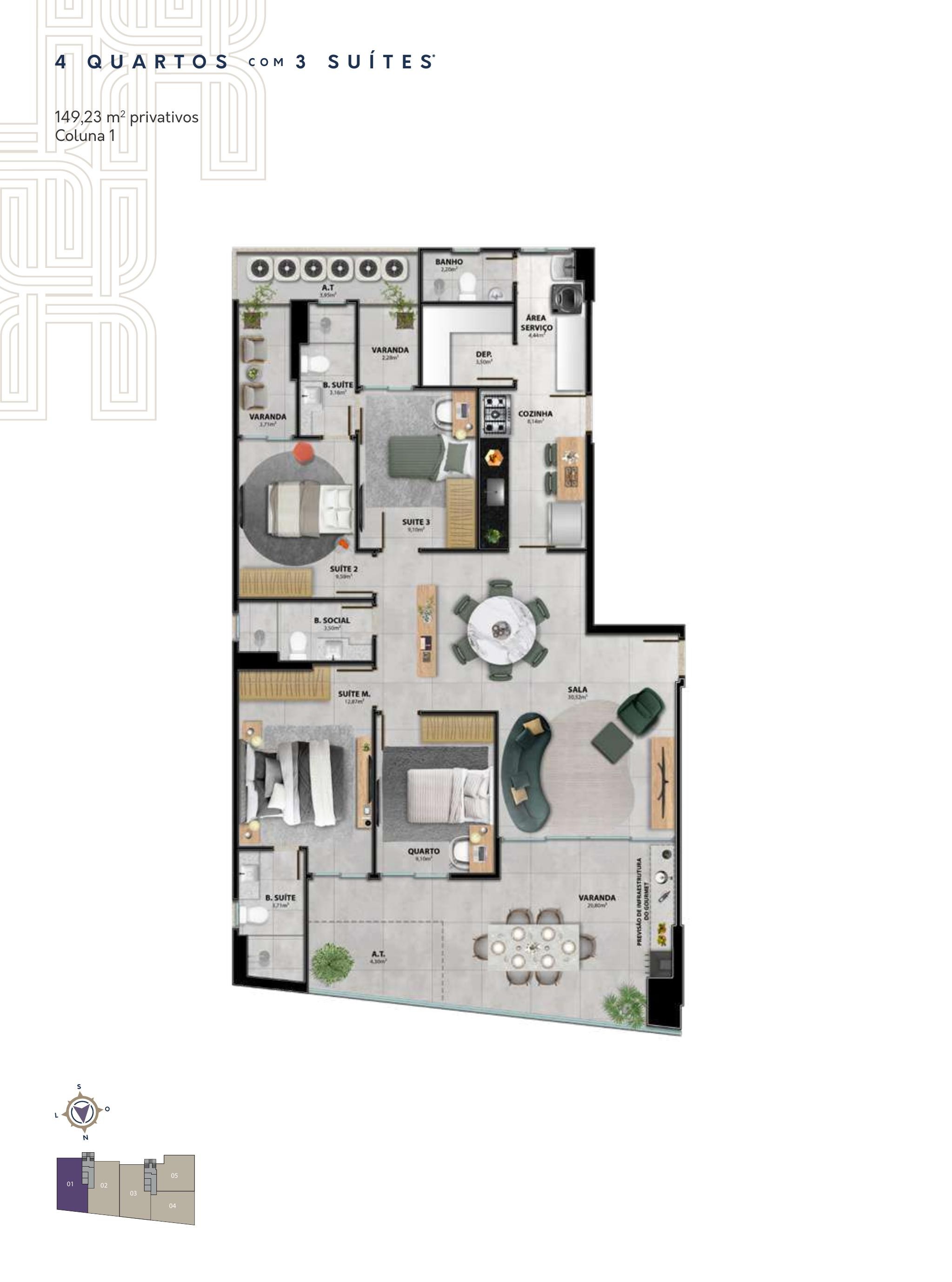 Planta Apartamento Tipo