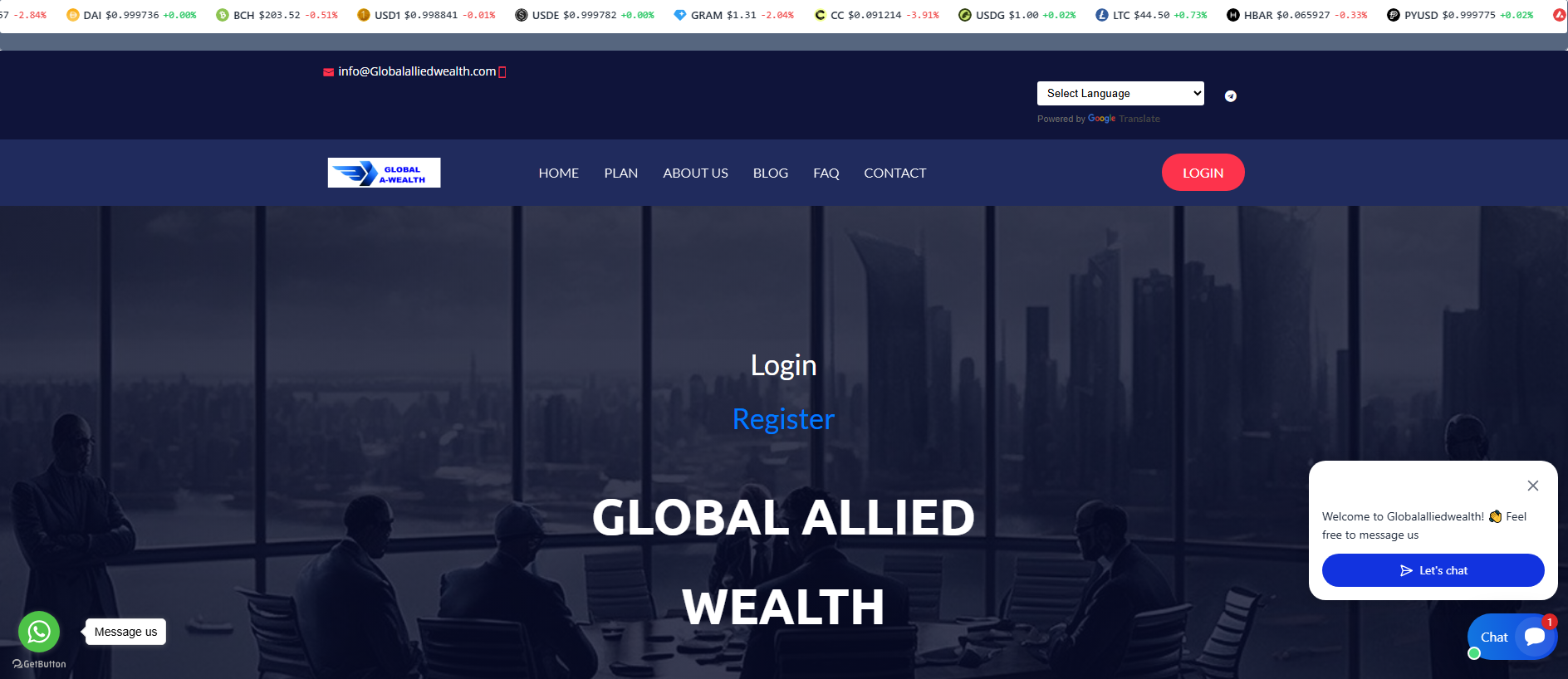Stored capture of globalalliedwealth.com