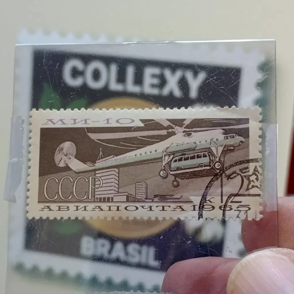 5 Selos postais URSS 1965 – Série Completa Correio Aéreo – Aviação Civil Era Soviética. - Foto 6