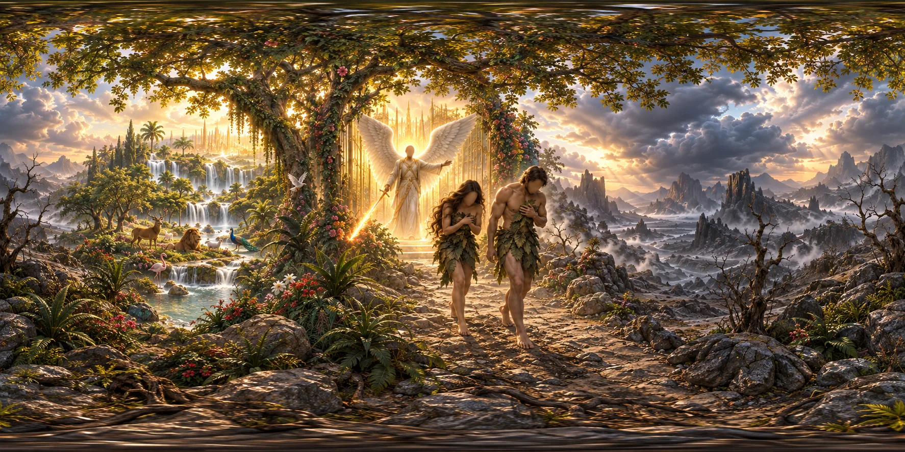 Iblis Misleads Adam and Eve Hidden Area — 360 degree equirectangular panorama