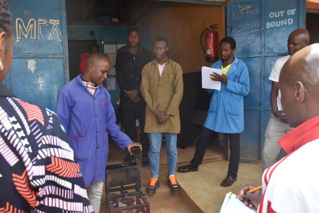 Blacksmith students at work