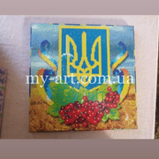 Алмазна вишивка 30 х 30 см на підрамнику Герб України (арт. TN1155)