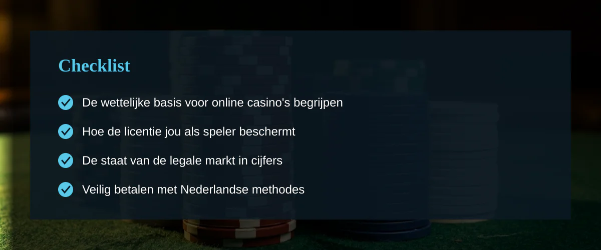 Gokken in een online casino: een praktische kijk op de Nederlandse legale markt — Checklist