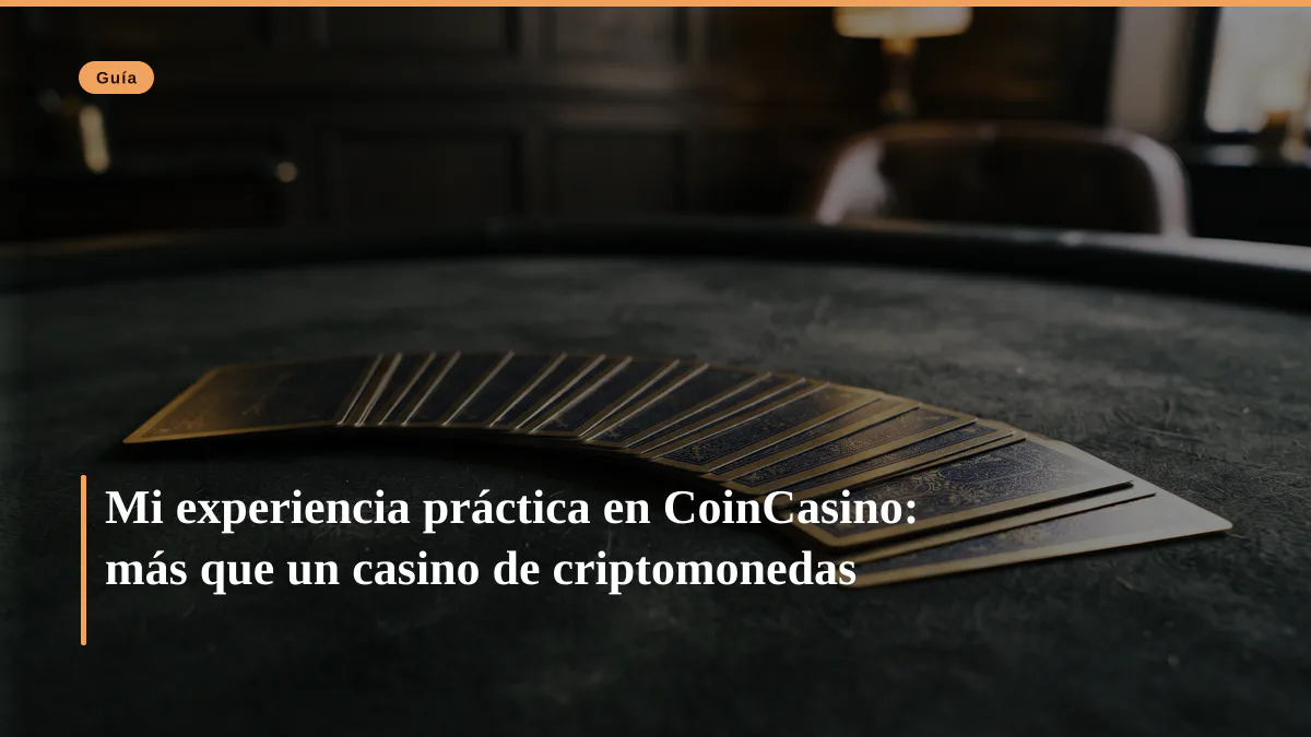 Mi experiencia práctica en CoinCasino: más que un casino de criptomonedas