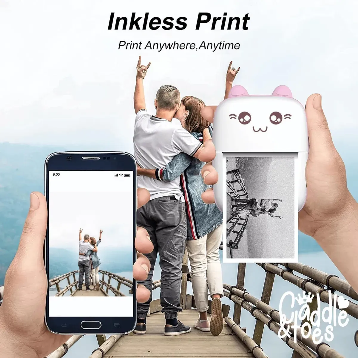 Toy Imagine Mini Portable Thermal Printer Bluetooth Pocket Printer for Kids and Adults 57mm Inkless Photo Label Printer for Notes Stickers Study Rechargeable Assorted photo 7