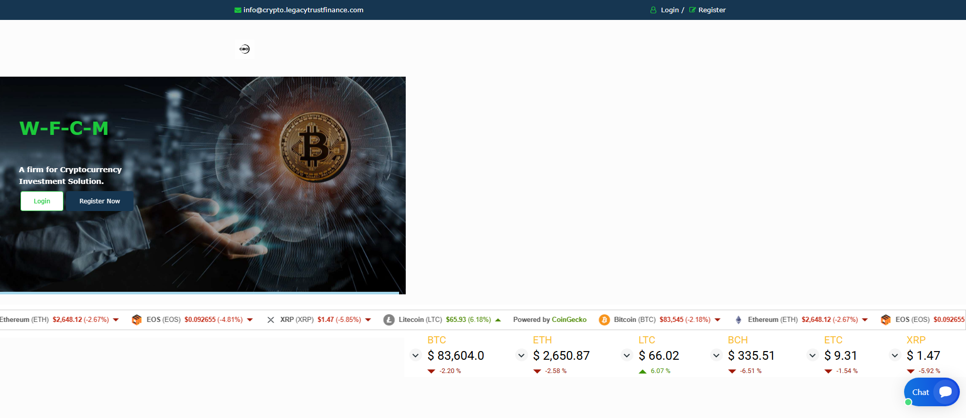 Stored capture of crypto.legacytrustfinance.com
