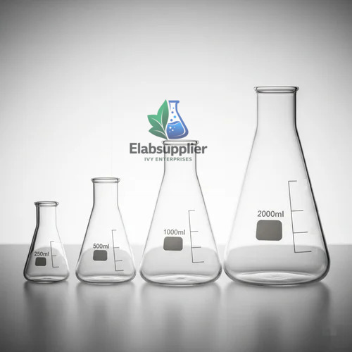 Erlenmeyer conical flask borosilicate narrow neck 100-1000ml chemistry lab India