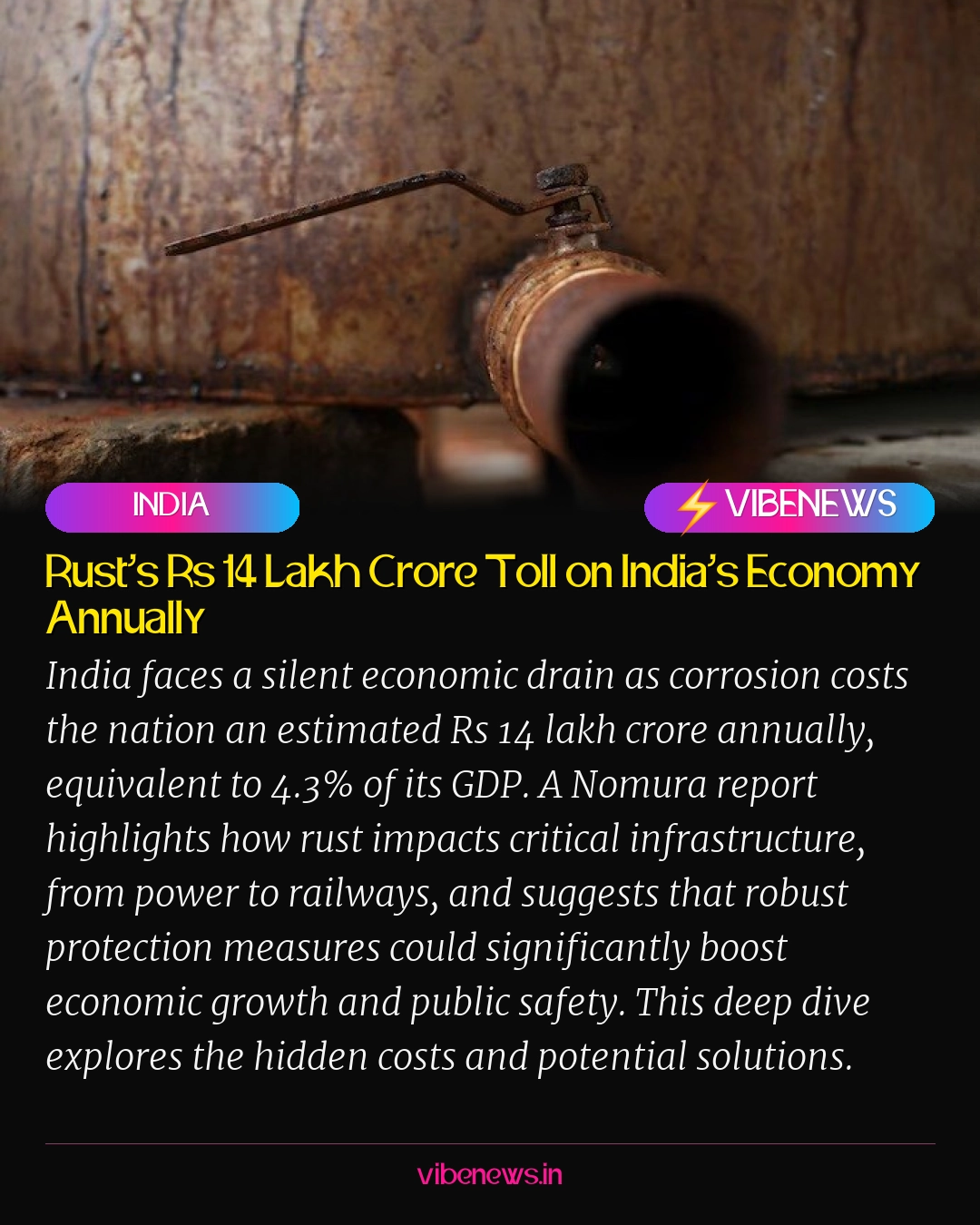 Rust’s Rs 14 Lakh Crore Toll on India’s Economy Annually