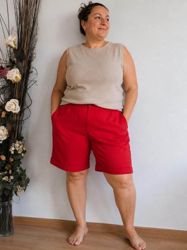 SHORT ROJO MARCA:PUNTO ROMA SEGUNDA MANO CALIDAD PREMIUM+