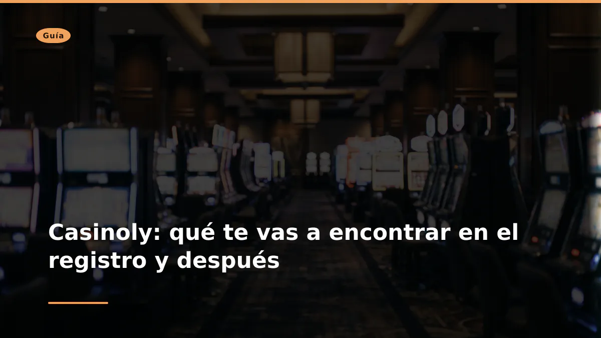 Casinoly: qué te vas a encontrar en el registro y después