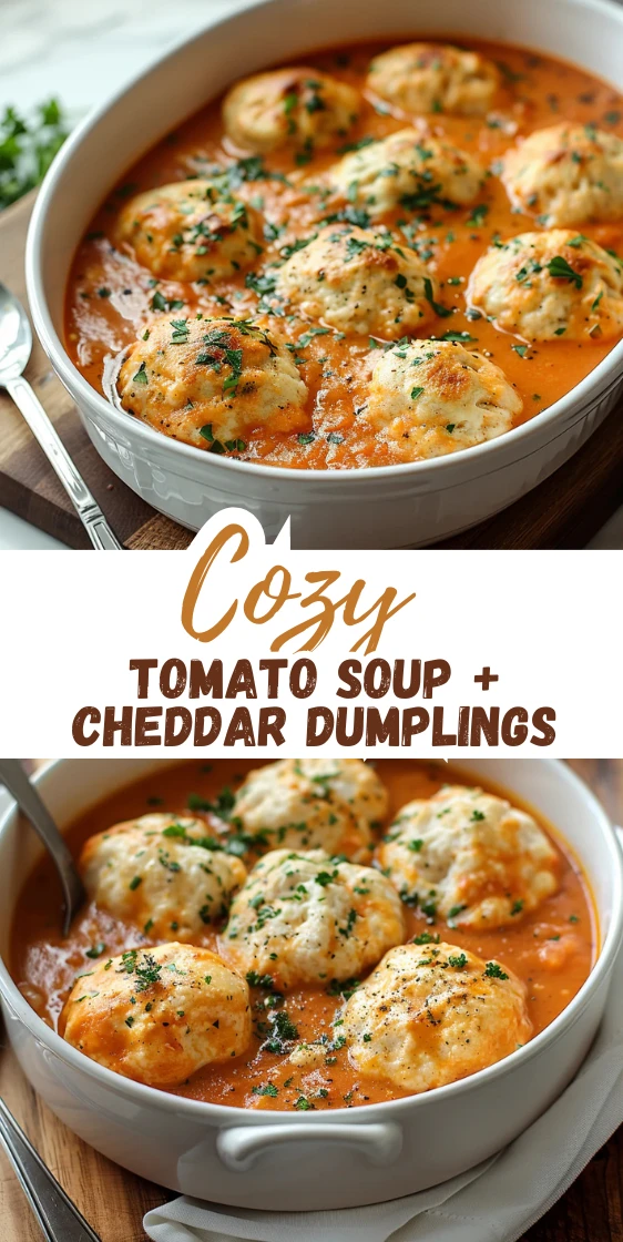 Cozy Tomato Soup with Cheddar Bay Dumplings Recipe