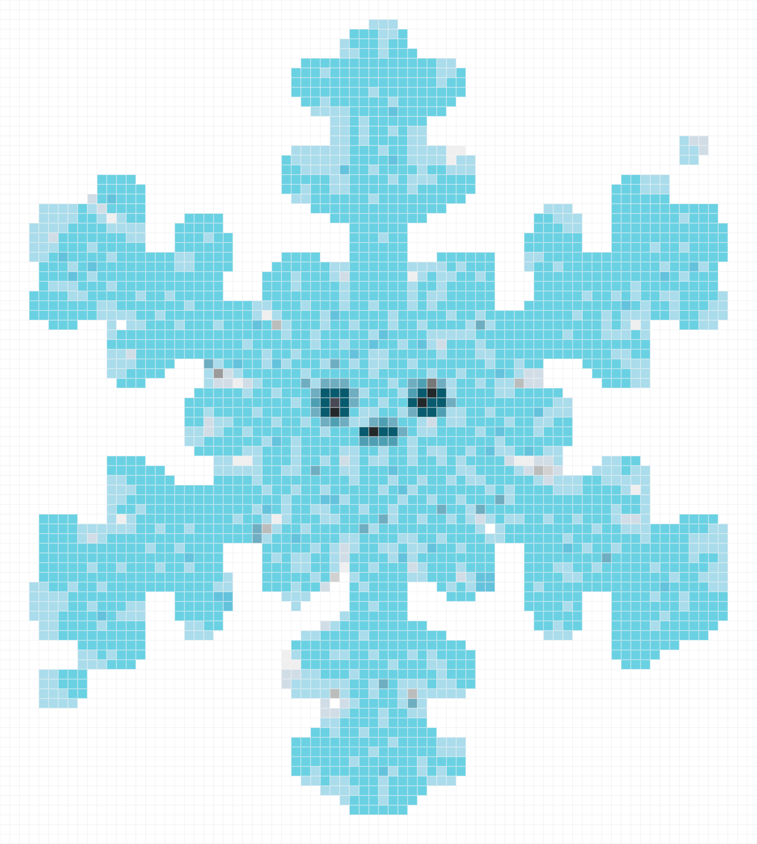 Cute Blue Snowflake Character