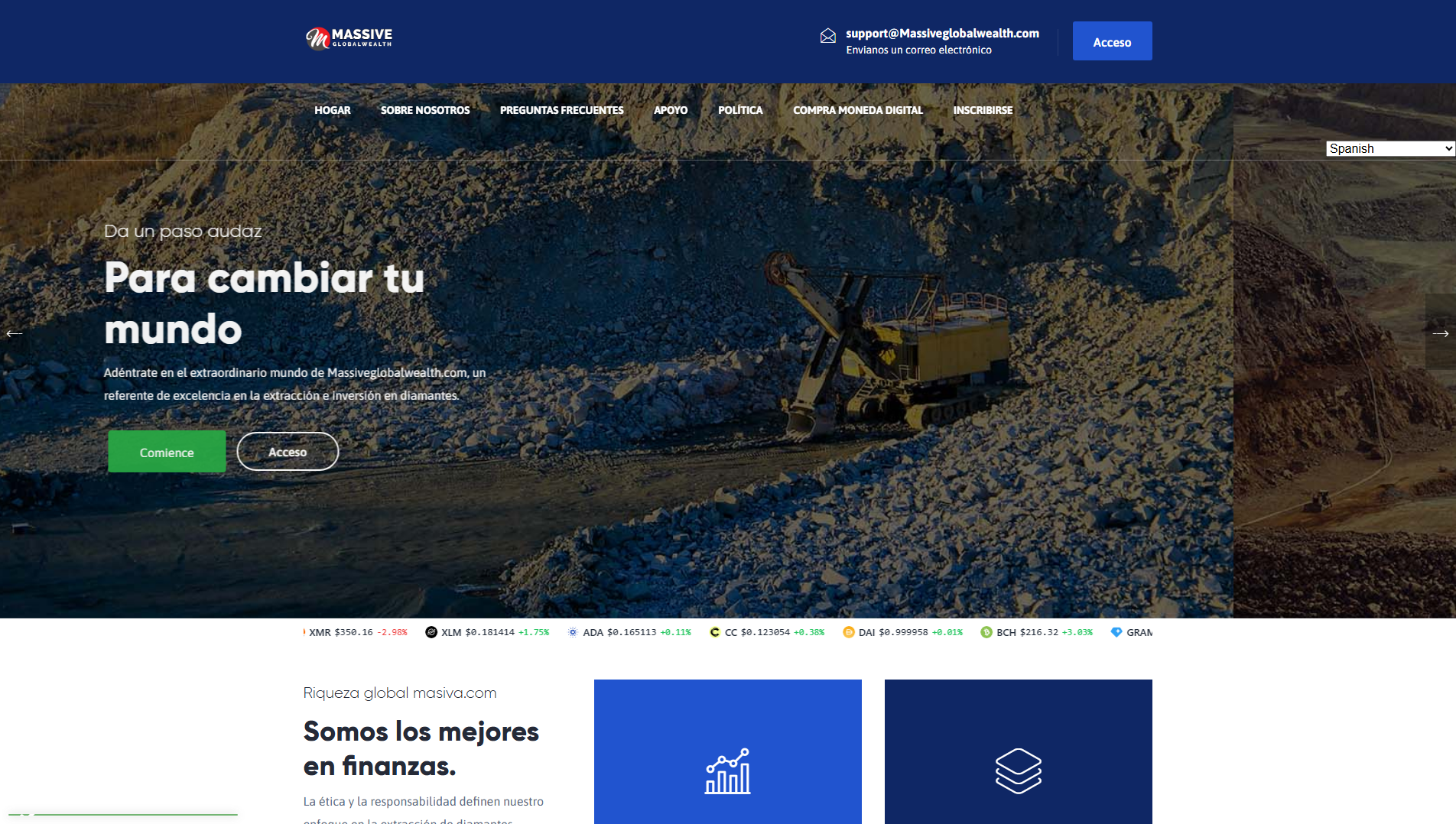 Screenshot of massiveglobalwealth.com