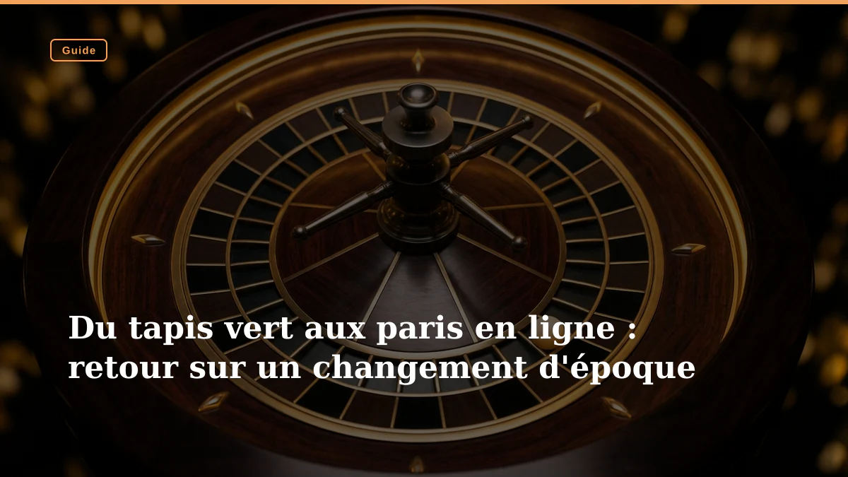 Du tapis vert aux paris en ligne : retour sur un changement d'époque